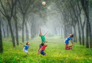 girls play in parks